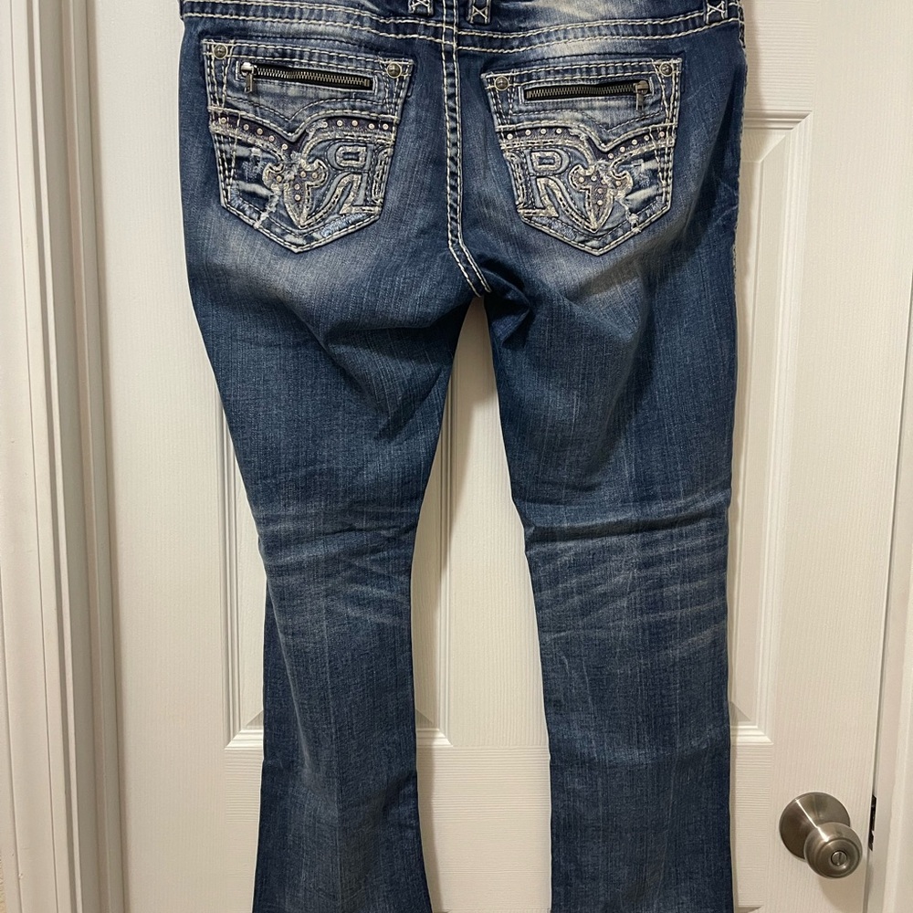 Rock Revival Sukey Blue Distressed Women Jeans - Picture 3 of 7
